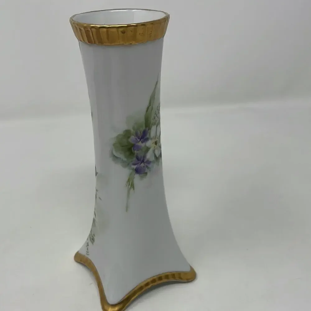 Vintage Heinrich & Co. Bavaria hand painted floral vase